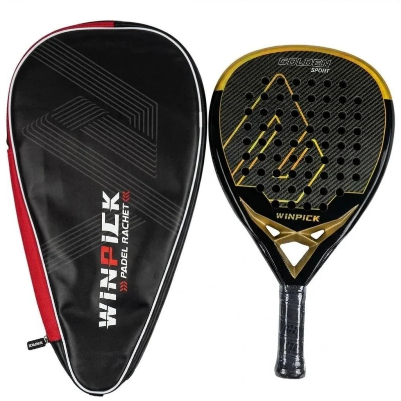 Pala de pádel de kevlar y carbono – Marco anti-golpes, con funda