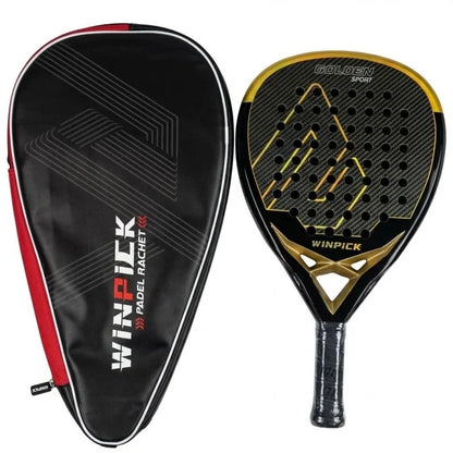 Pala de pádel de kevlar y carbono – Marco anti-golpes, con funda